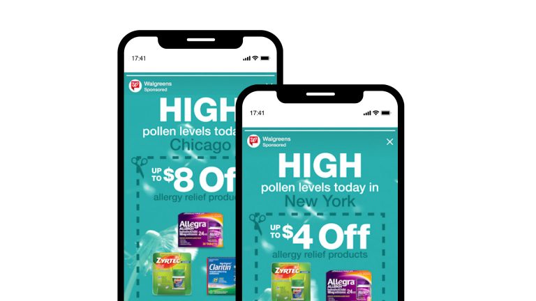 Clinch Dynamic Advertising Mockup for Walgreens